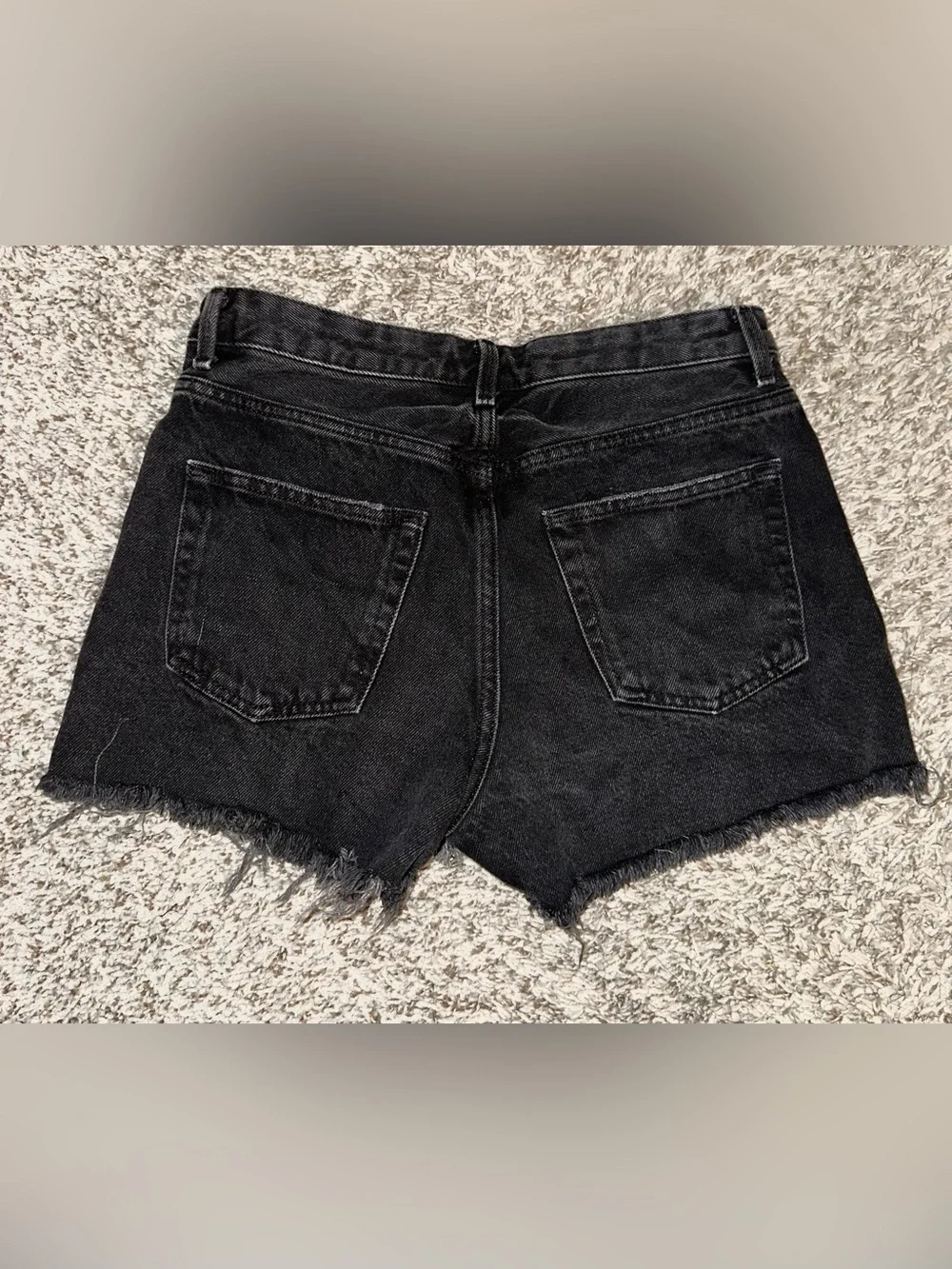 Topshop Black Distressed Jean Shorts